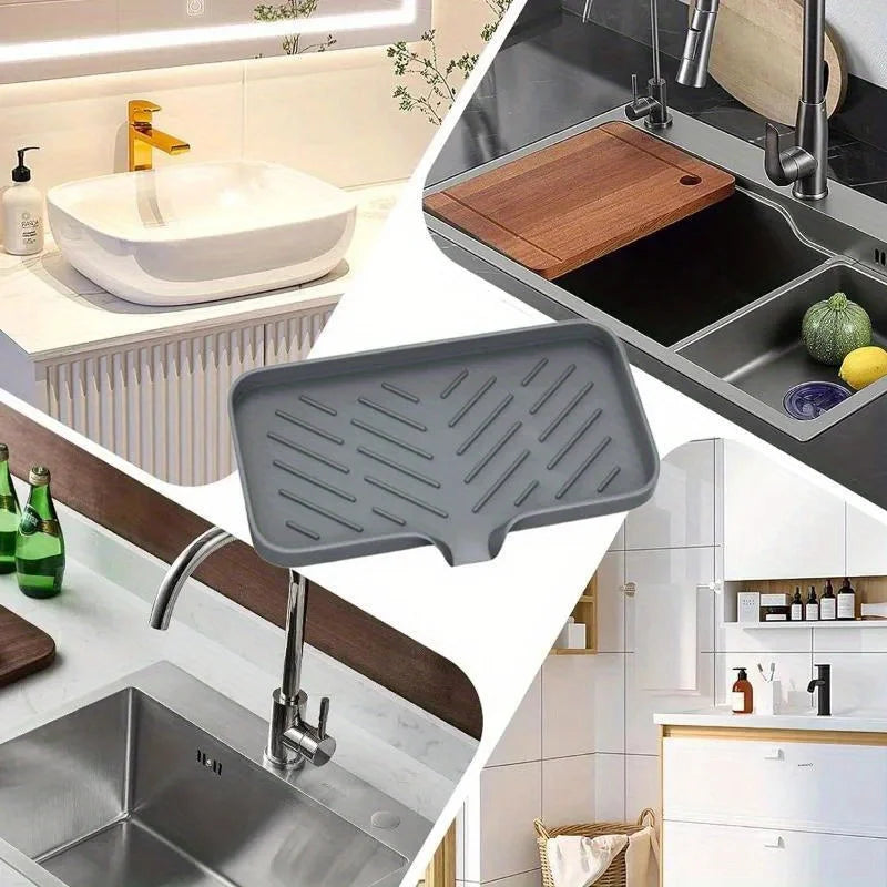 Kitchen Sink Holder Silicone Soap Dish Bar Self Draining Anti-slip