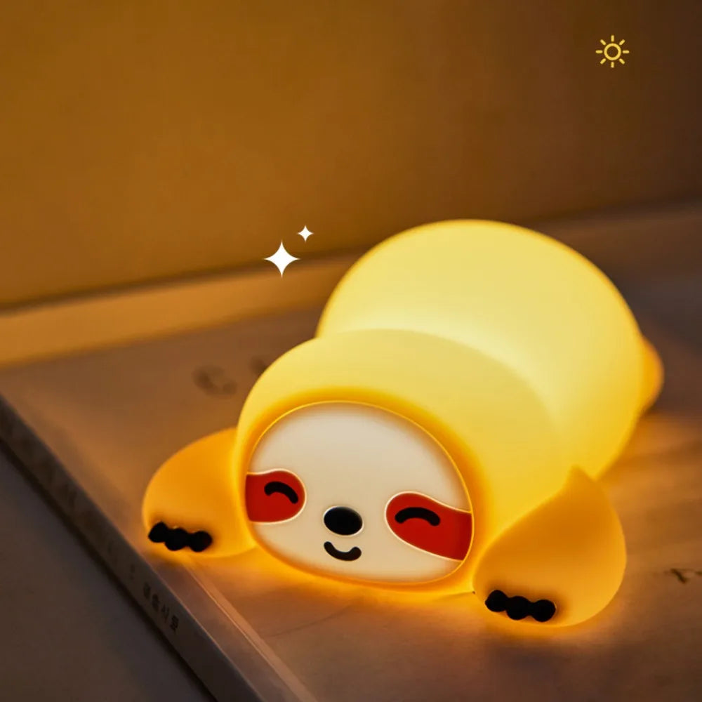 Cute Silicone Squishy Night Lamp Fox Rabbit Dimmable Nursery Nightlight Rechargeable Timing Bedside Table Lamp With Touch Sensor Zpaxo Sloth Night Light