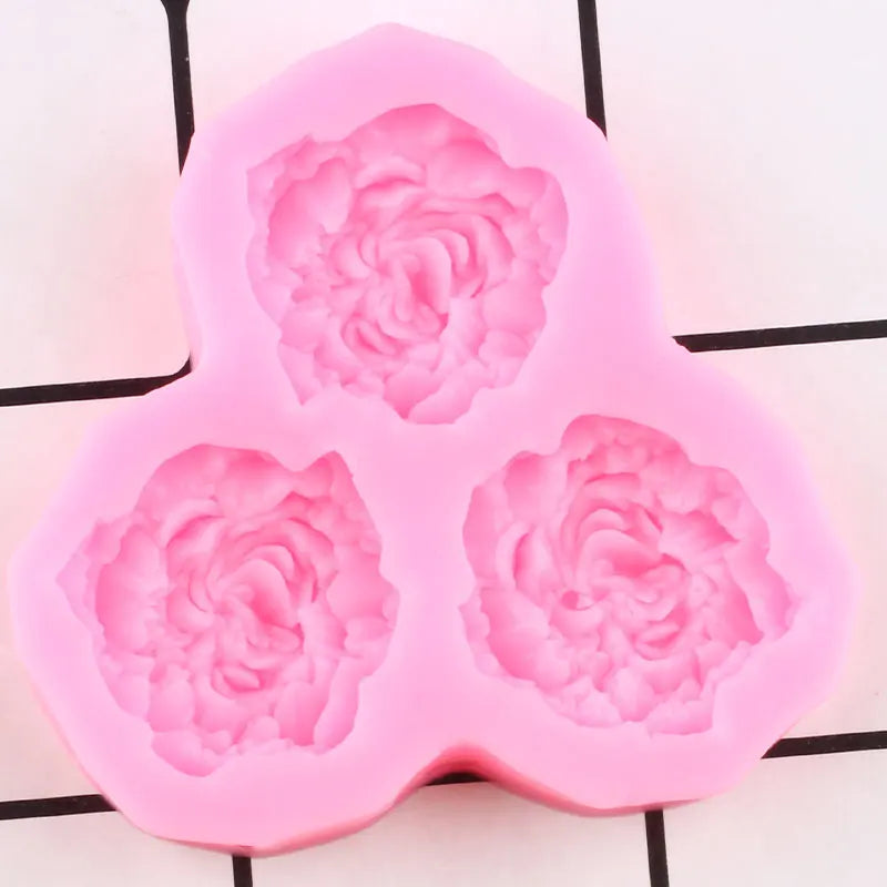 Peony Flower Silicone Molds Wedding Cupcake Topper Fondant Cake Decorating Tools Soap Resin Clay Candy Chocolate Gumpaste Moulds Zpaxo