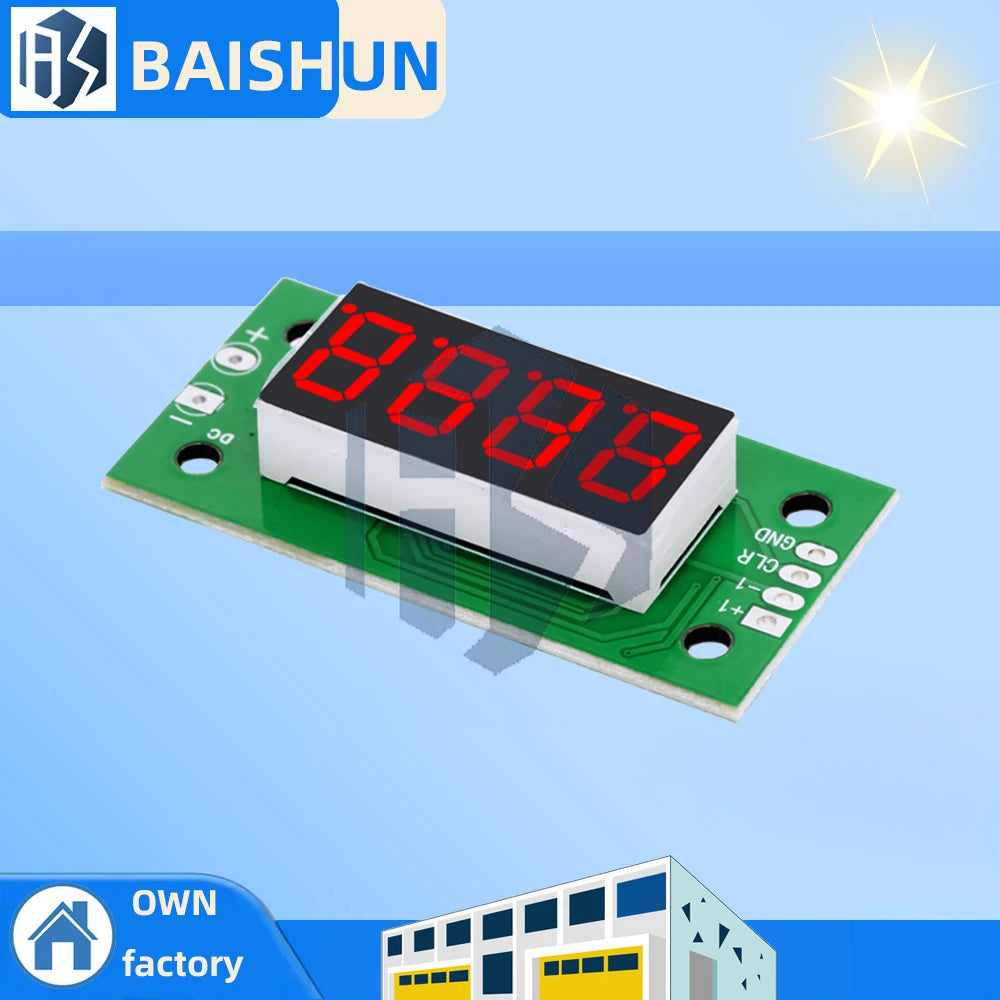 Digital Counter Module 0-9999 Range DC 4-25V LED Low-level Switching Zpaxo Default Title