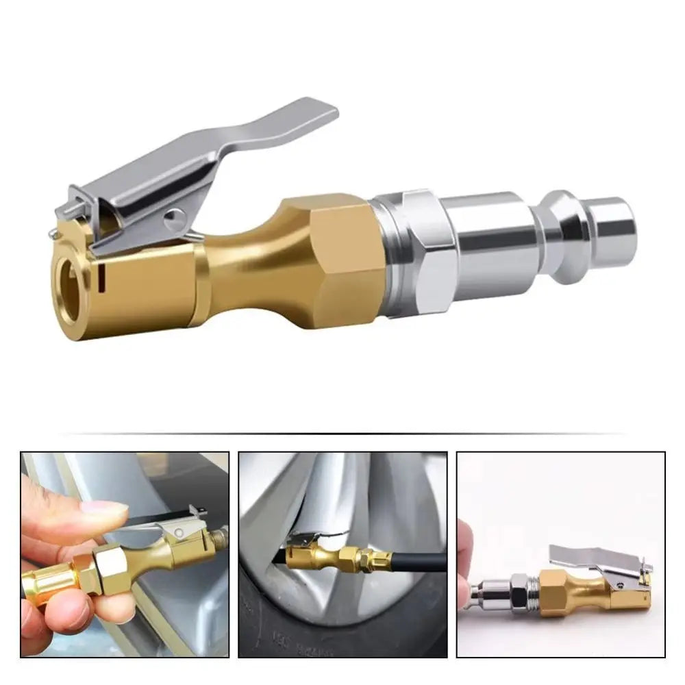 Brass Construction Tire Pump Nozzle Quick Connect Heavy Duty Zpaxo