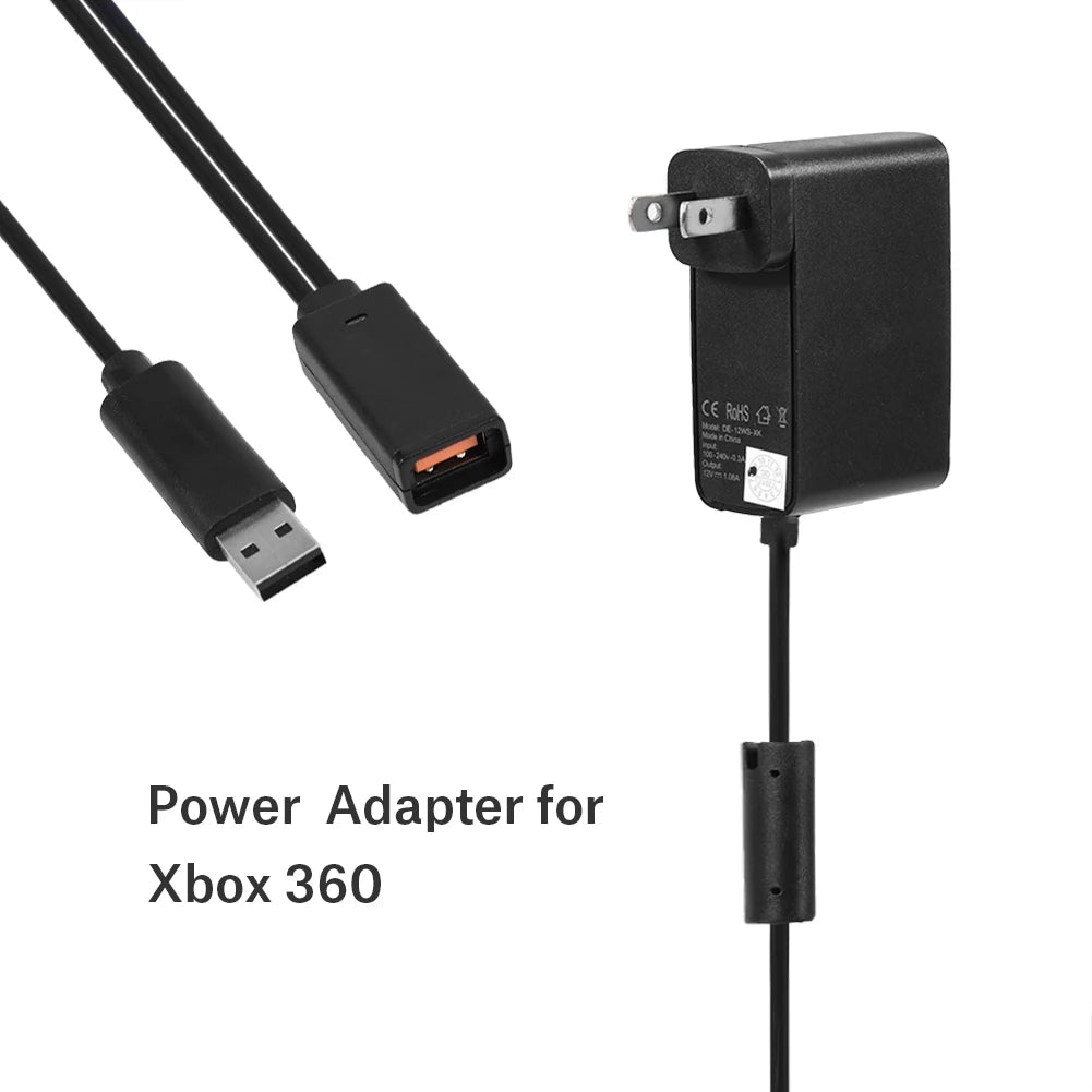 USB Power Supply Cable Adapter for Microsoft Xbox 360 Kinect Sensor Charger with / Zpaxo