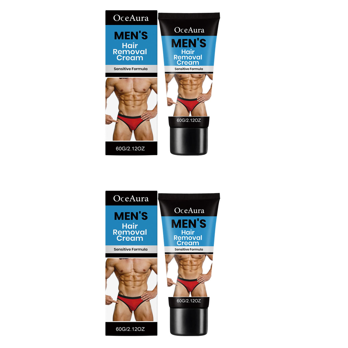 Men's Gentle Body Hair Care Cream - Cleanses Skin, Keeps Fine Hair Moisturized and Smooth Men's hair removal cream Zpaxo 2pcs