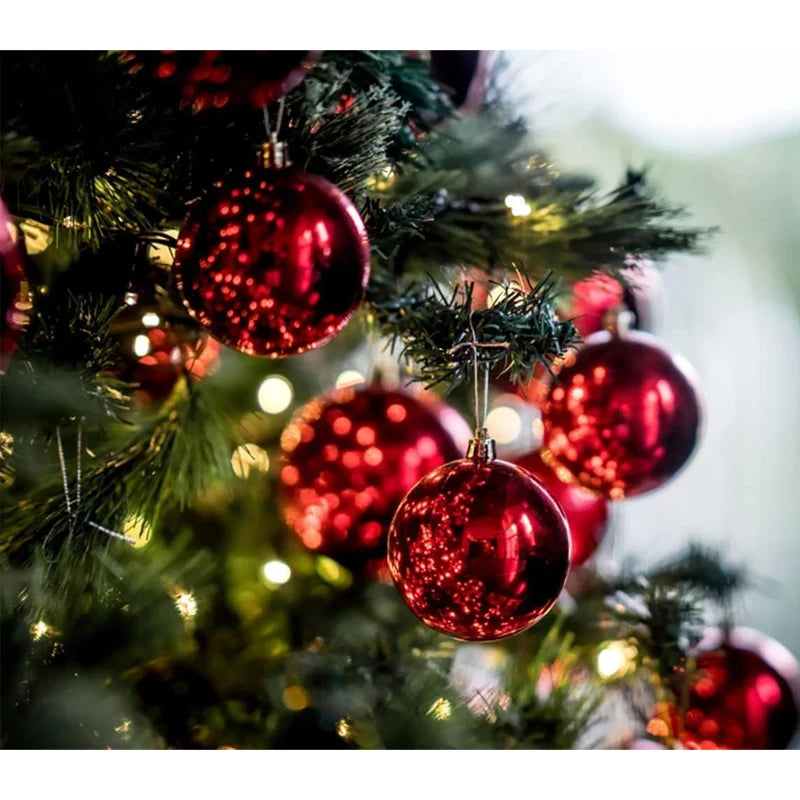 2025 Decorating Christmas Balls Large Plastic Silver Gold Red Ball