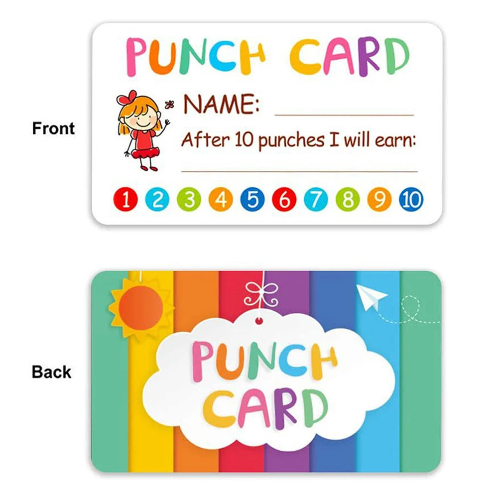 50/100/200Pcs Punch Cards Reward Incentive Card for Classroom Teachers School Student Behavior Motivation Decoration Zpaxo