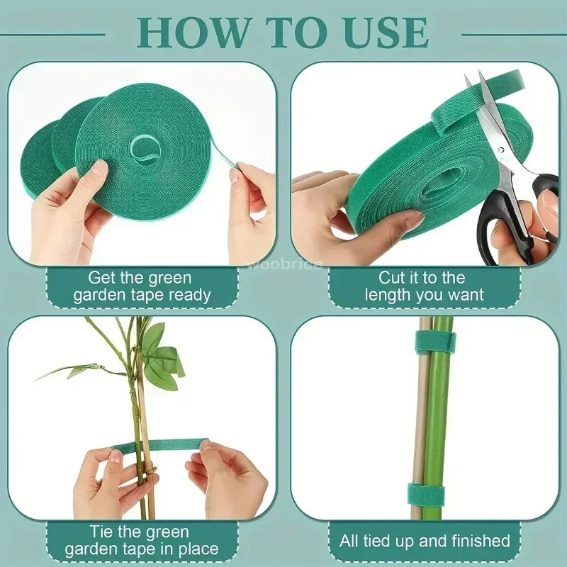 Self Adhesive Nylon Plant Ties Garden Twine Plant Bandage Hook Loop Vine Wrap Support Tape Garden Fastening Strips Cable Tie Zpaxo