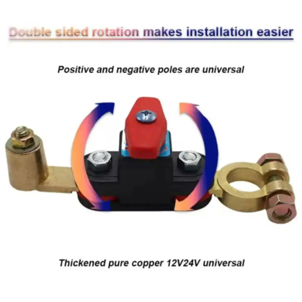 Double-Sided Rotation Battery Disconnect Switch Manual Automatic Leakage Protector Circuit Breaker Anti-Power Off Heavy Duty Zpaxo