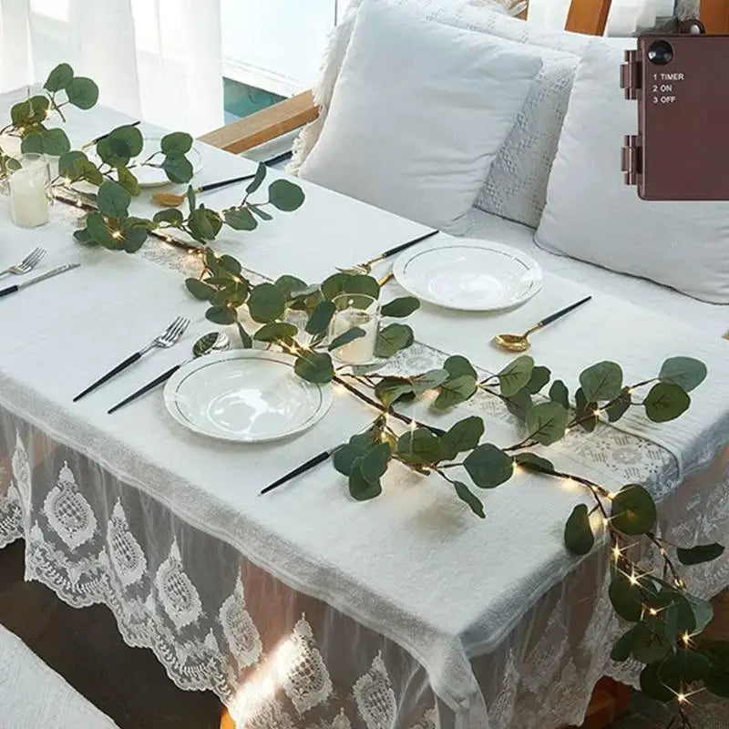 6 Foot LED Illuminated Artificial Eucalyptuses Garlands No Assembly