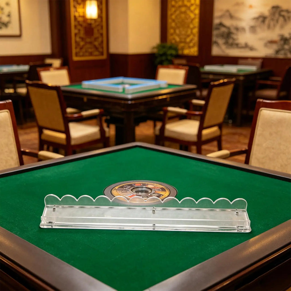 Scalloped Mahjong Racks Magnetic Anti-Slip Acrylic Scalloped Mahjong Tile Pusher And Holder For Home Game Night Party Family Zpaxo