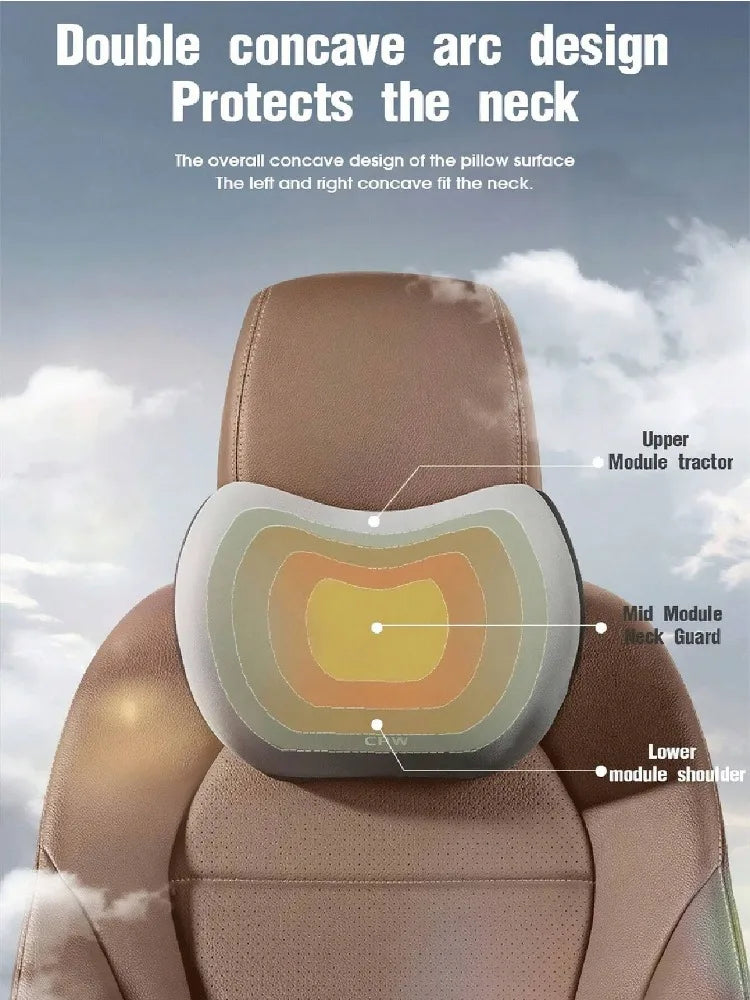 Memory Foam Car Headrest & Lumbar Support Cushion Set