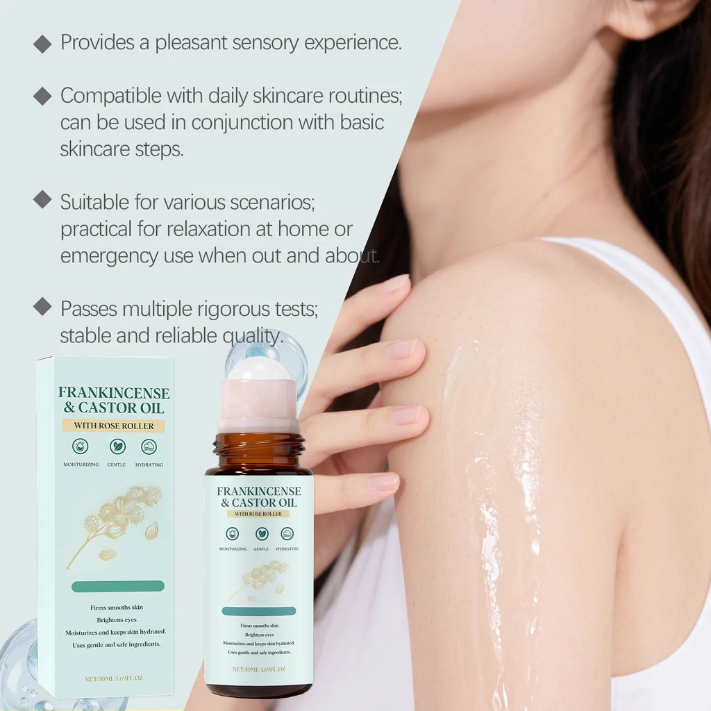 Frankincense Castor Oil Roll-On | Soothing Nourishing Skin Oil Roll-On Body Oil Zpaxo