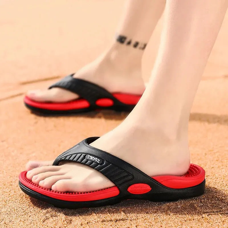 Slippers Men Flip Flops Beach Sandals Non-slip Casual Flat Shoes