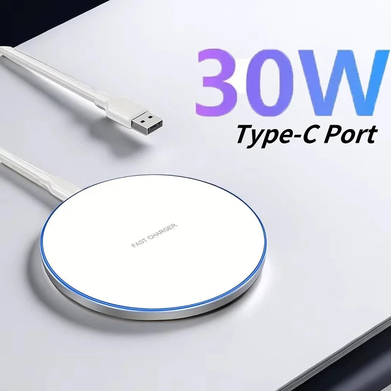 30W Wireless Charger Pad Stand Desktop Iphone Xiaomi Mobile Phone