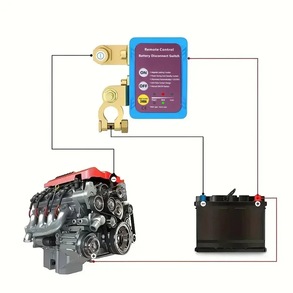 12V 240A Battery Disconnect Power Switch Remote Control Car Truck RV Zpaxo