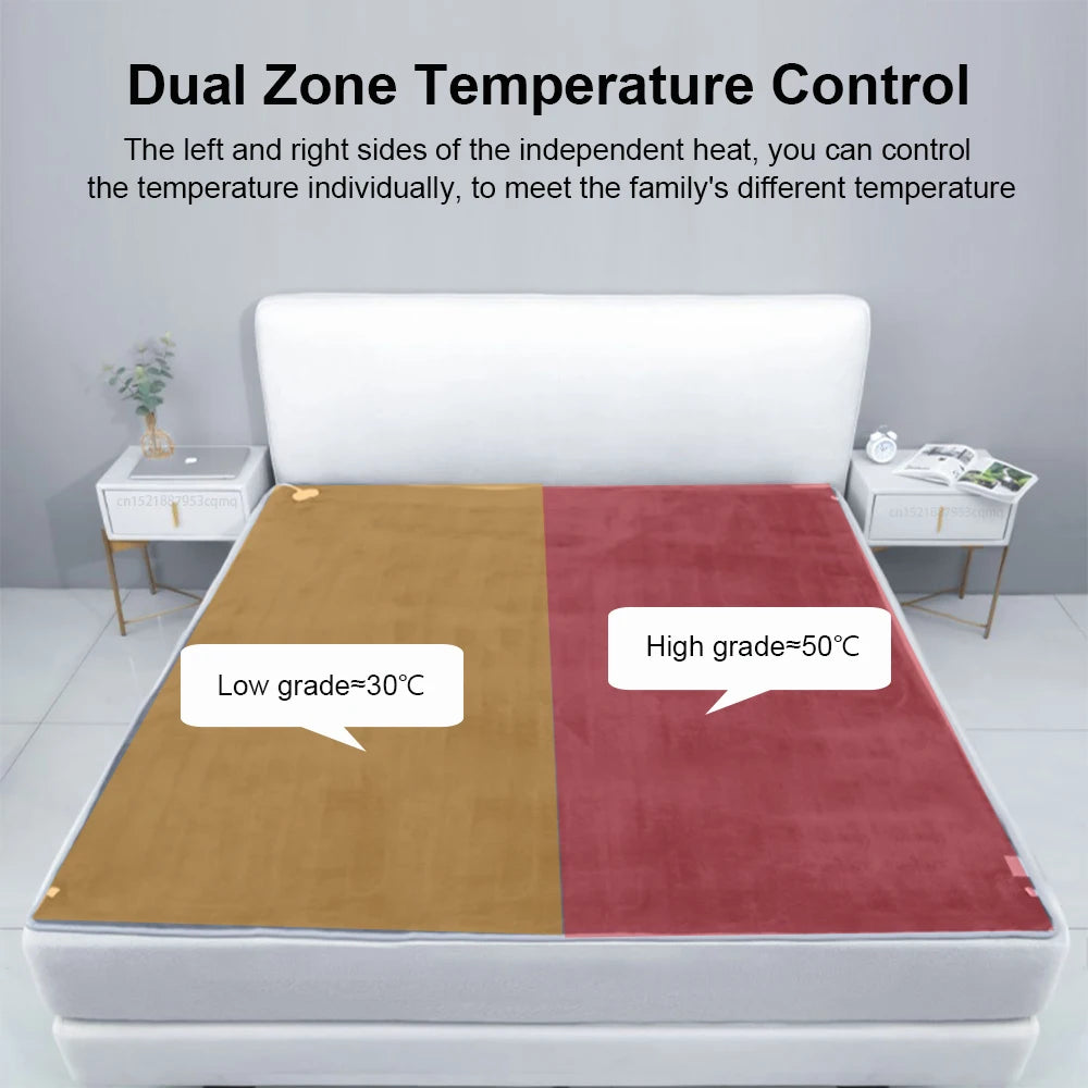 Electric Heating Pad Automatic Thermostat Bed Warmer Heated Mattress