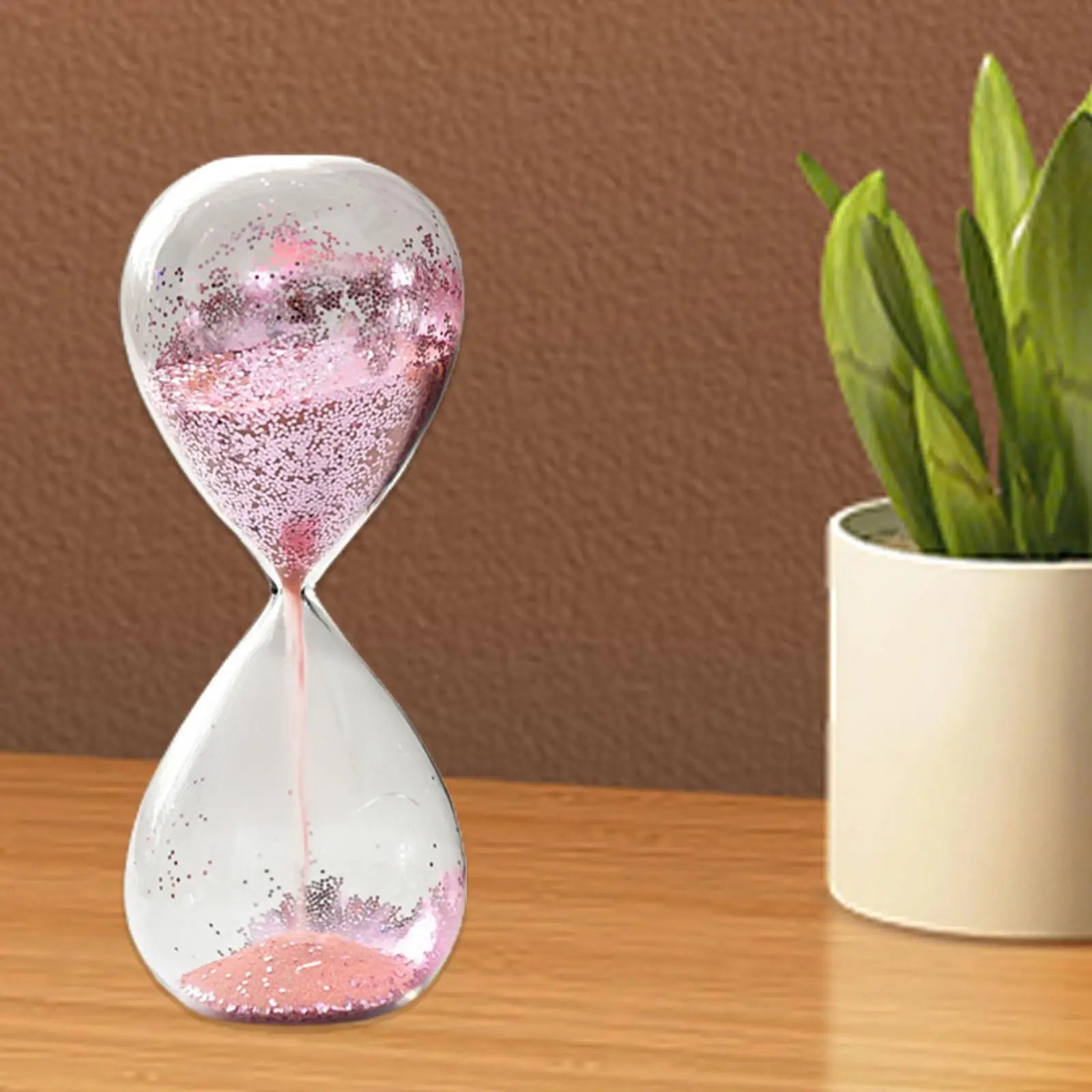 Glitter Sand Hourglass Timer – Desktop Ornament & Holiday Gift Decorative Hourglass Timer Zpaxo Pink
