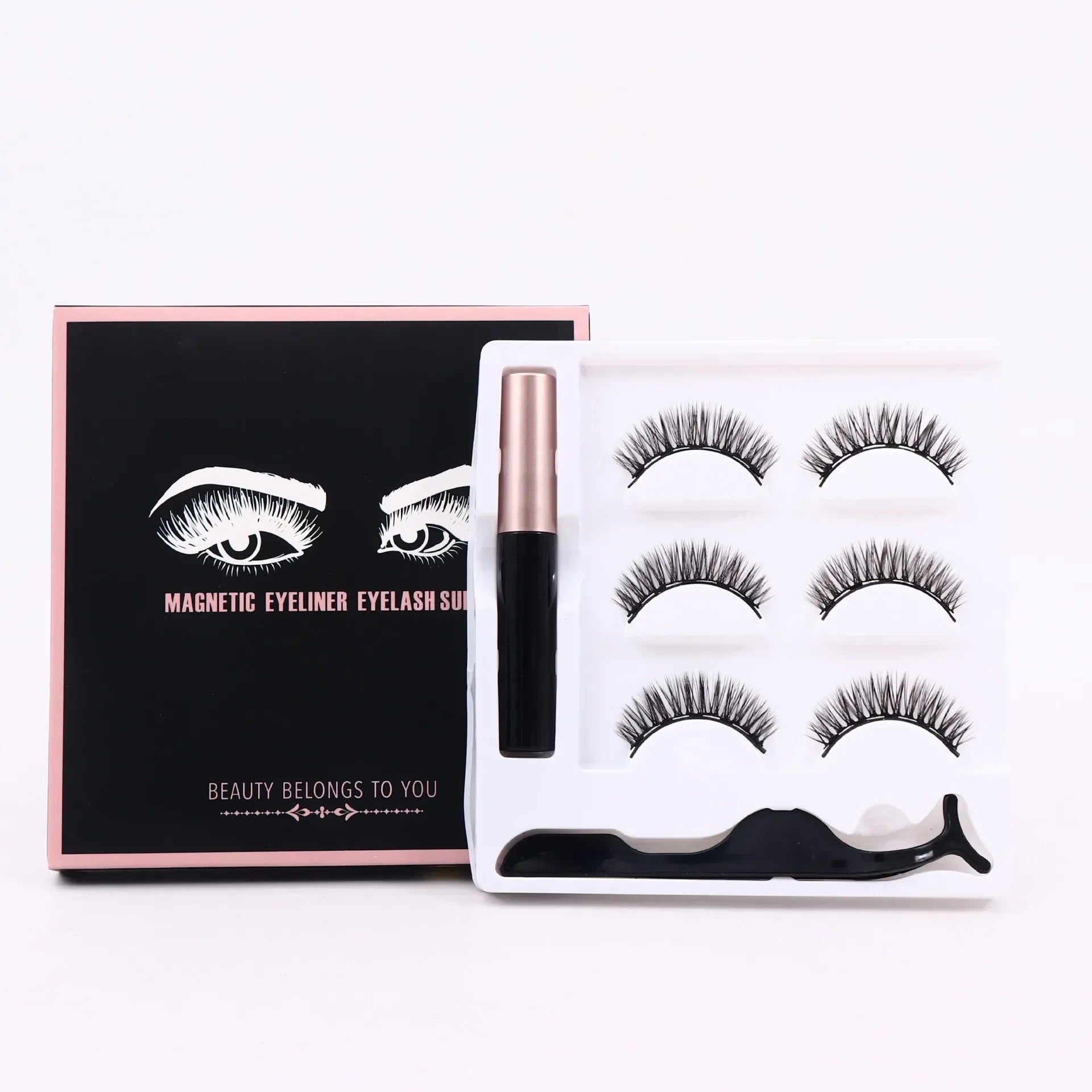 Magnetic Eyelashes Set Full Strip 5/7/10 Pair Natural Cilia False Eyeliner Dramatic Volume Thick Synthetic Eye Lashes Makeup Zpaxo 3Pair 014