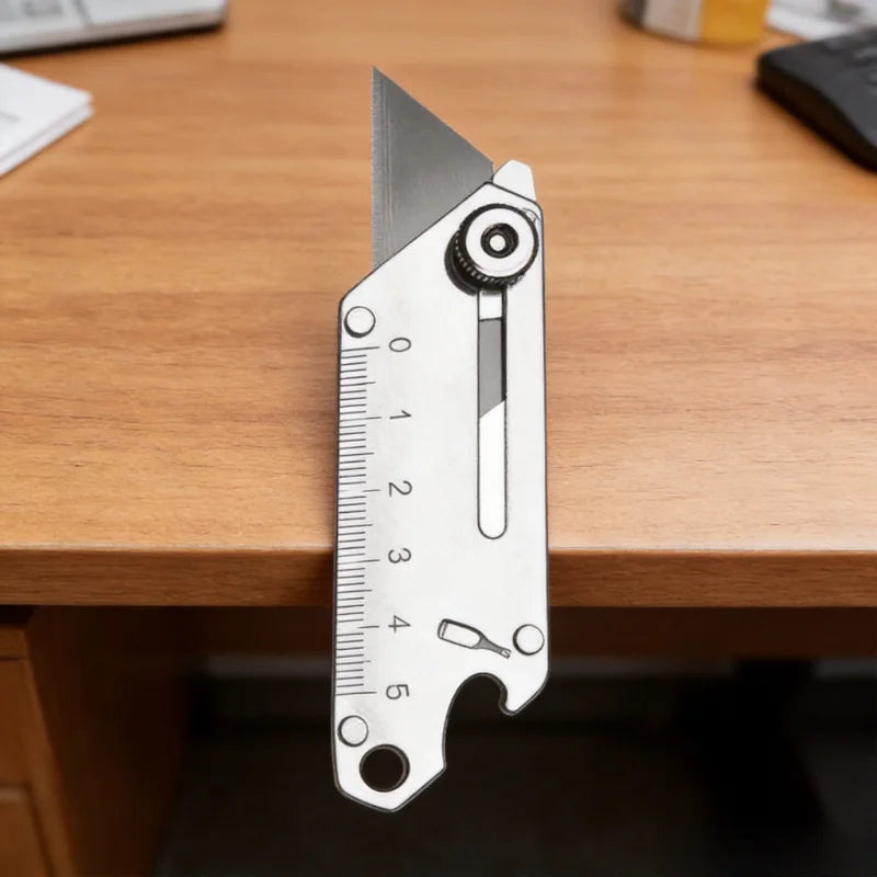Duty Industrial Utility Knife Compact Stainless Steel Craft Cutter with Bottle Opener SK5 Blades, for DIY Professional Use Zpaxo