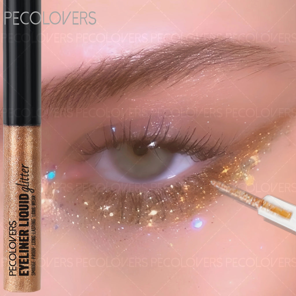 Waterproof Glitter Metallic Liquid Eyeliner Pencil,Shimmering Eye Makeup,Smudge-proof,Eyeshadow,For Music Festival Makeup Zpaxo