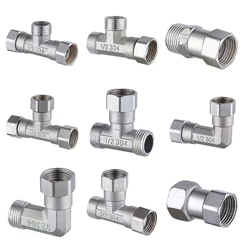 Stainless Steel T Adapter G1 2 T-valve Diverter Valve Three Way Zpaxo
