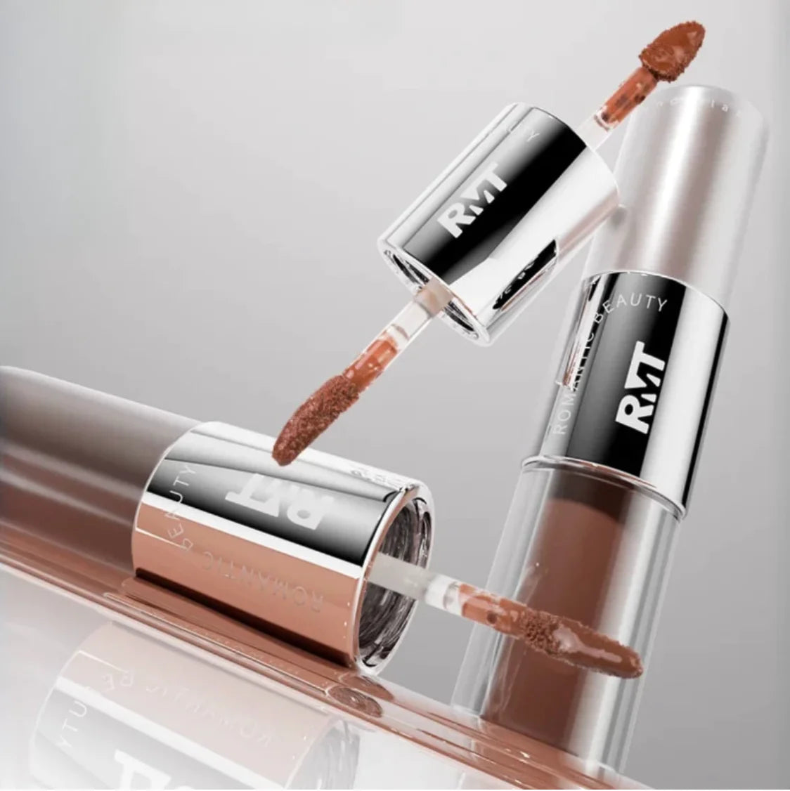 RMT ROMANTIC BEAUTY Lip Glaze Double-ended Mirror Water Gloss Mud Zpaxo