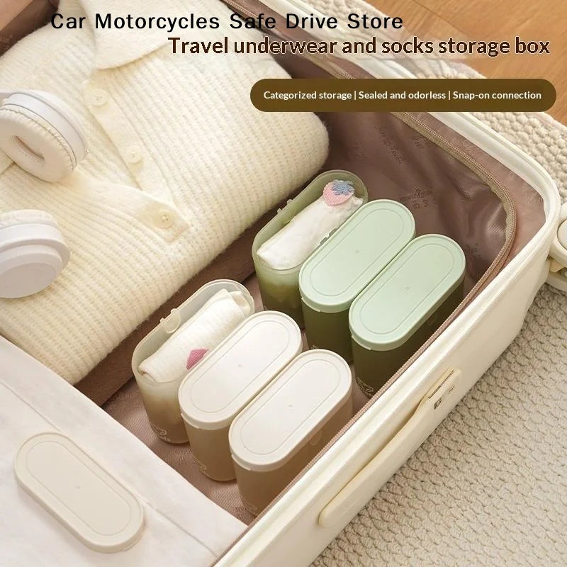 CMPortable Sealed Storage Box Travel Underwear Socks Home Business