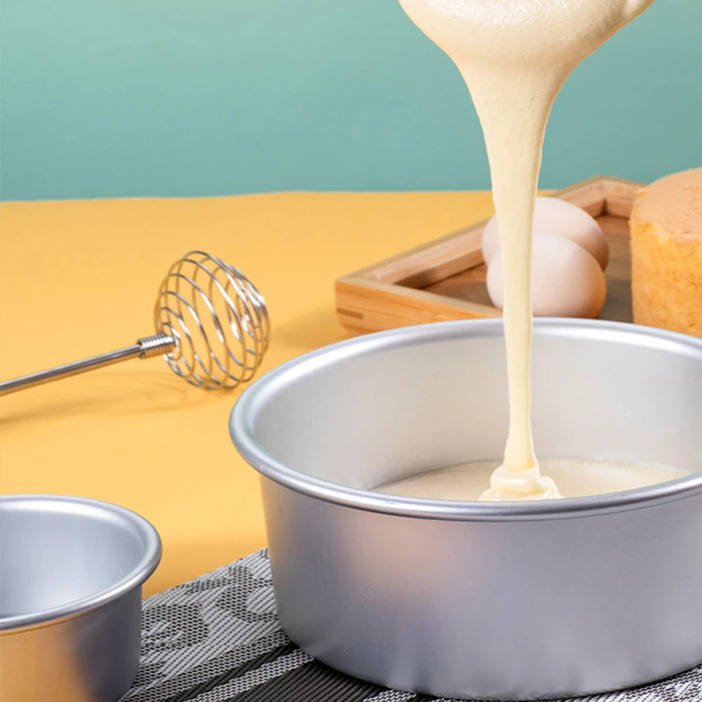 Aluminum Cake Pan 2/4/5/6/7/8Inch Round Non-Stick Cake Mold Anodised Aluminum with Removable Base for Birthday Wedding Party Zpaxo