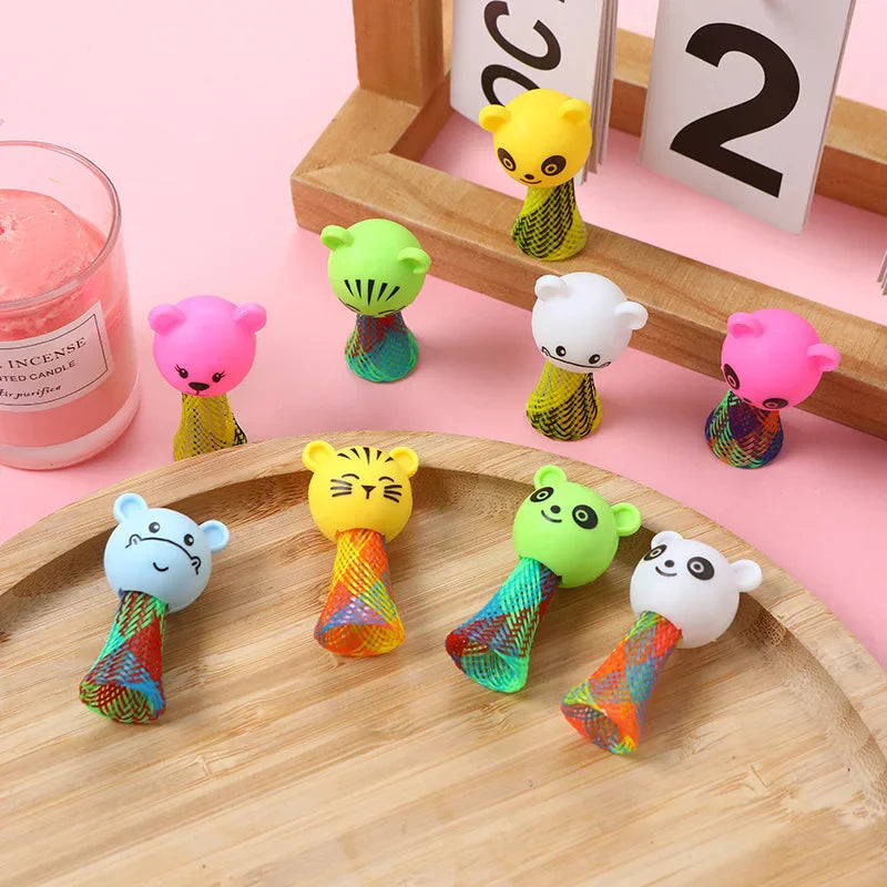 10/20PCS Cartoon Mini Animal Jumping Doll Games Toys for Kids Birthday Party Favors Goodie Bag Piniata Fillers Baby Shower Gift Zpaxo 10pcs