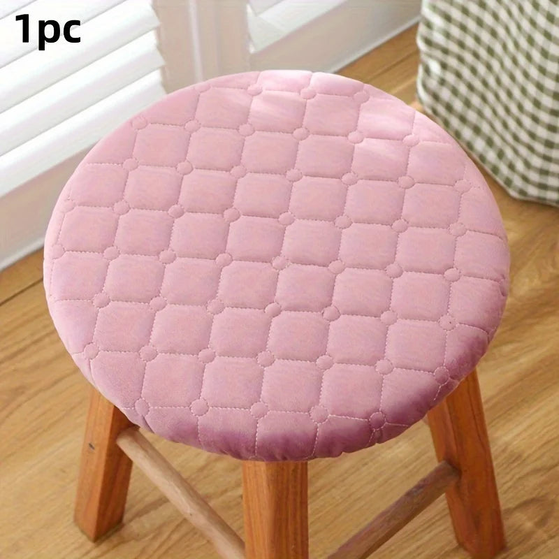 Thickened Seat Cover Pad, Round Sofa Cushion, Round stool cushion,Four seasons general purpose plus cotton,Roundchair covers Zpaxo Pink