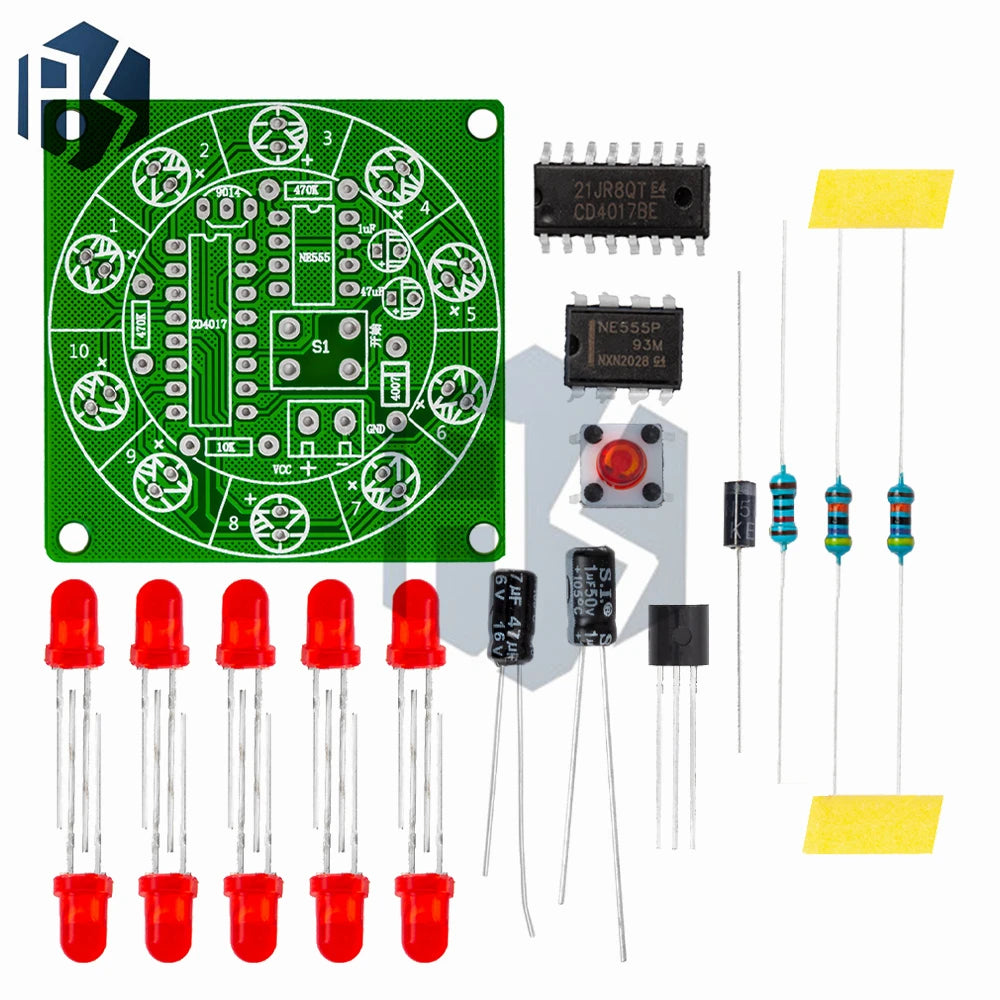 Lucky Rotary Electronic Turntable DIY Kit with CD4017 & NE555 – 3V/5V LED Pulse Generator Module Zpaxo