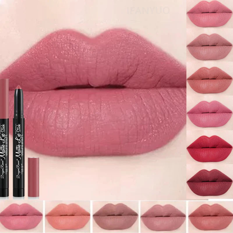 12 Colors Lip Liner Lipstick Pencil Matte Velvet Waterproof