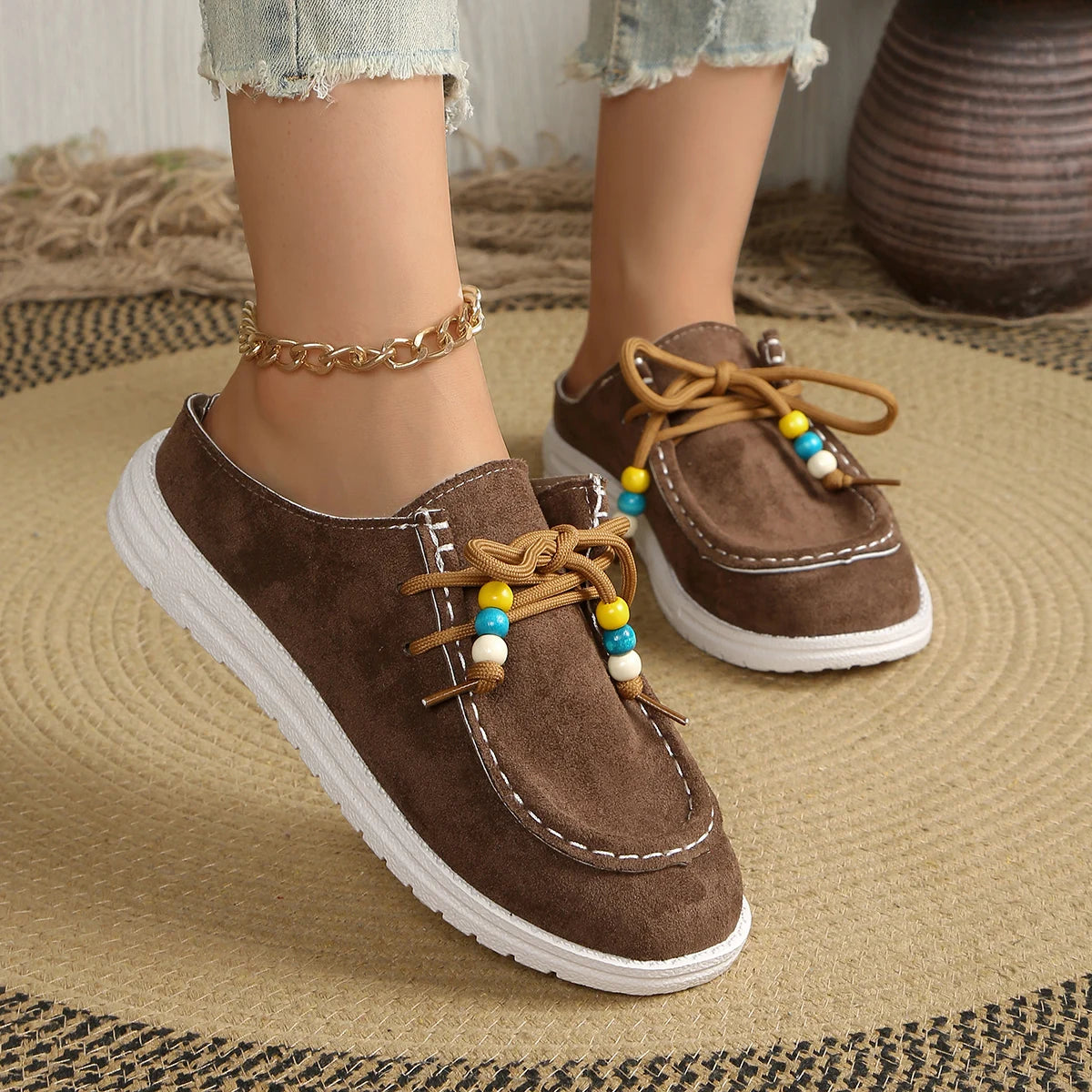 2025 New Women Loafers Retro Bohemian Roman Style Sneakers Women Spring Autumn Shoes Fashion Thick Heel Single Shoes Women Zpaxo