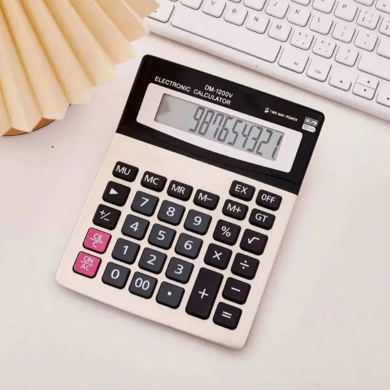 652F Large Screen Digital Calculator 12 Digit Display Office School Zpaxo
