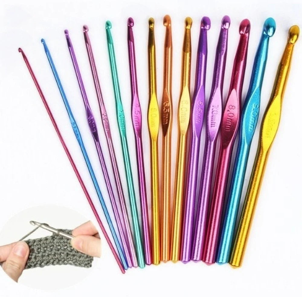 Aluminum Knitting Needles Metal Crochet Weave Sweater DIY Hand Craft Zpaxo