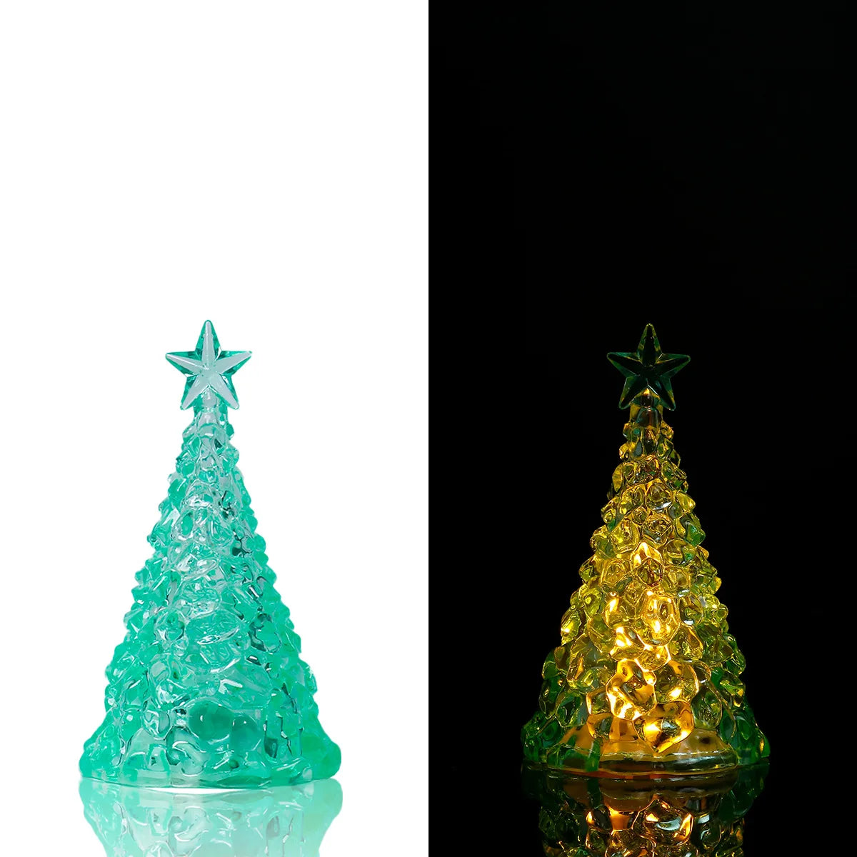 LED Glowing Christmas Tree Desktop Decorations Xmas Day Party Decor Zpaxo Green Warm 20PCS