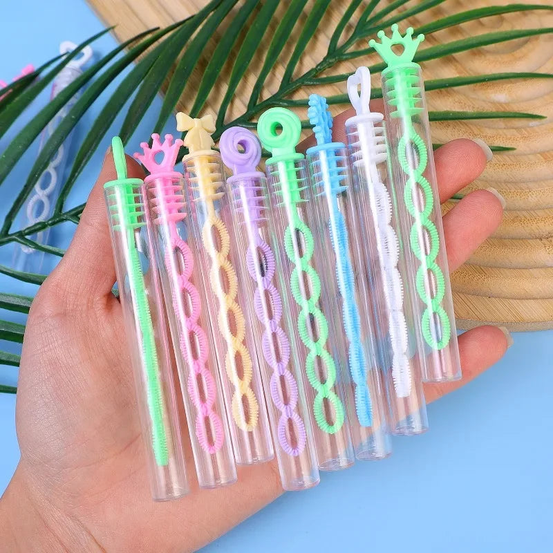100/10PCS Colorful Bubble Soap Bottles 5 Holes Wand Tube Bubble Empty Soap Bottles Tube Wedding Gifts Birthday Party Decoration Zpaxo