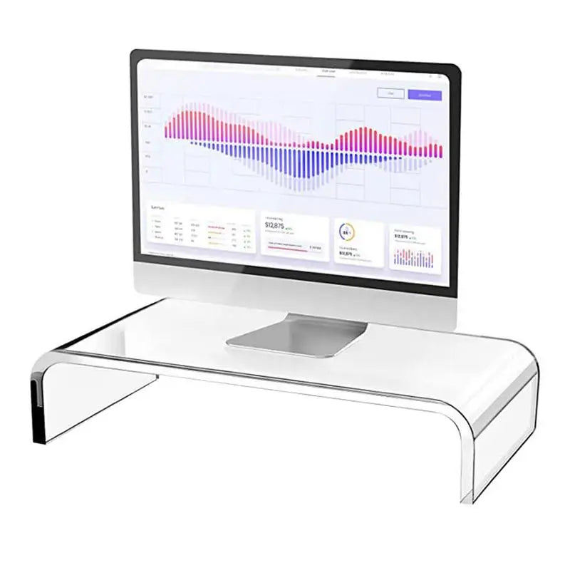 Acrylic Desktop Computer Monitor Stand Office Storage Notebook