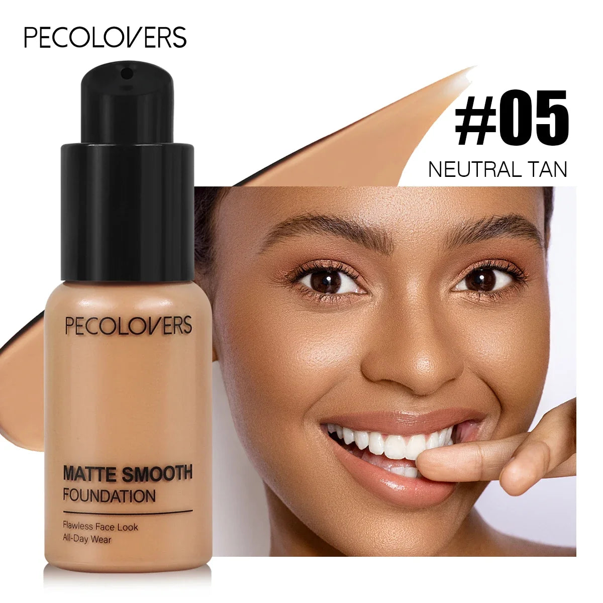 1PC Flawless Liquid Foundation - Full Coverage, Matte, Waterproof, Conceals Blemishes, Multiple Shades Zpaxo 05