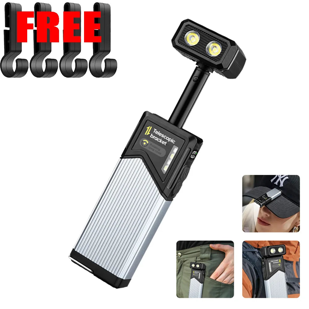 LED Magnetic Work Light – Retractable 5-Mode 500 Lumen Flashlight