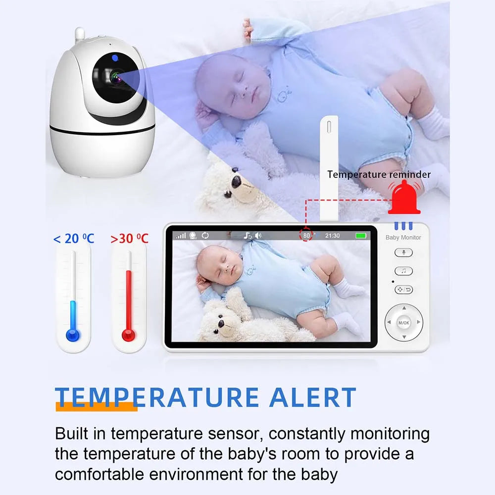 Video Baby Monitor Pan Tilt Camera Mother Kids Surveillance PTZ Cams Zpaxo