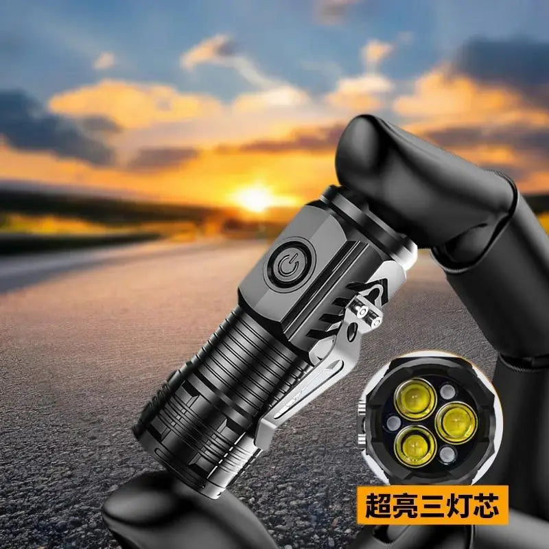 Three Eyed Extreme Illumination Tactical Flashlight Rechargeable Mini Zpaxo