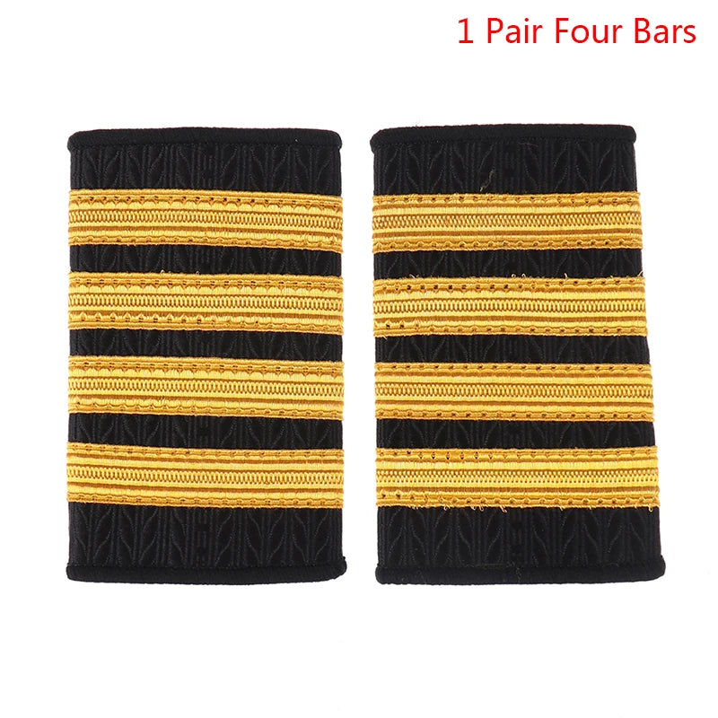 CM1 Pair Epaulettes Professional Uniform Epaulets Gold Stripe Zpaxo 1 Pair Four Bars