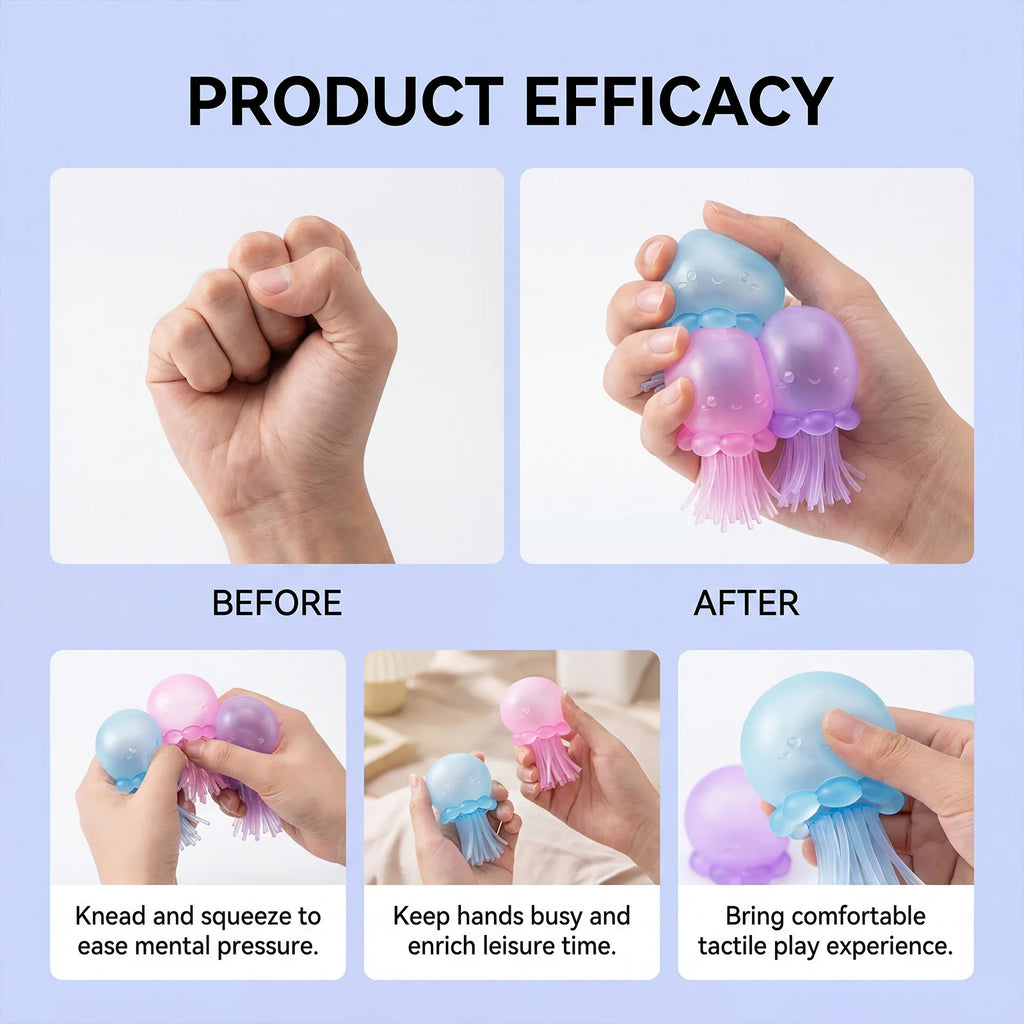 Jellyfish Squishy Stress Relief Toy – Slow Rebound Sensory Ball Squishy Stress Toy Zpaxo