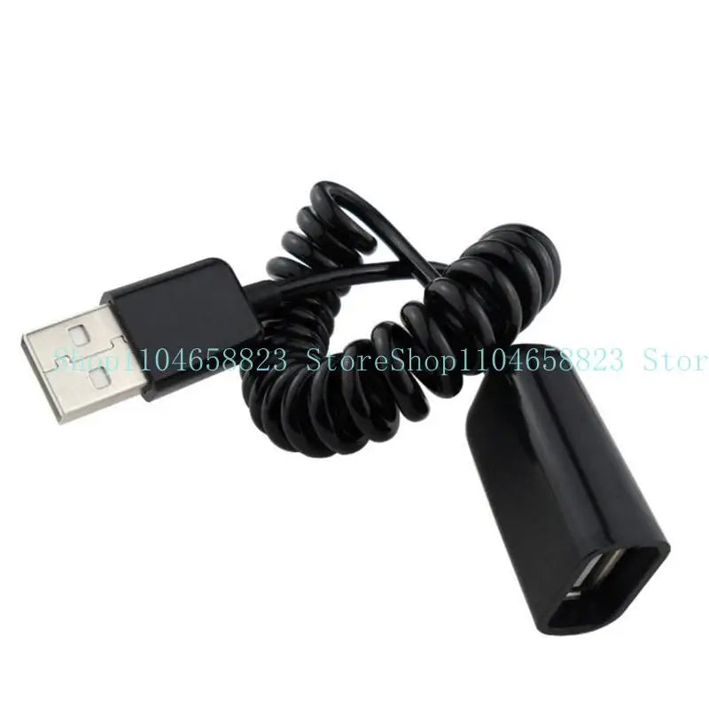652F Spring Loaded USB2.0 Male to Female Extender Cord For Charging Data Transmission Zpaxo