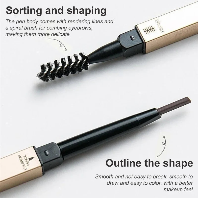 Waterproof Eyebrow Pencil Double Headed Rotable Pen Beginner Fine