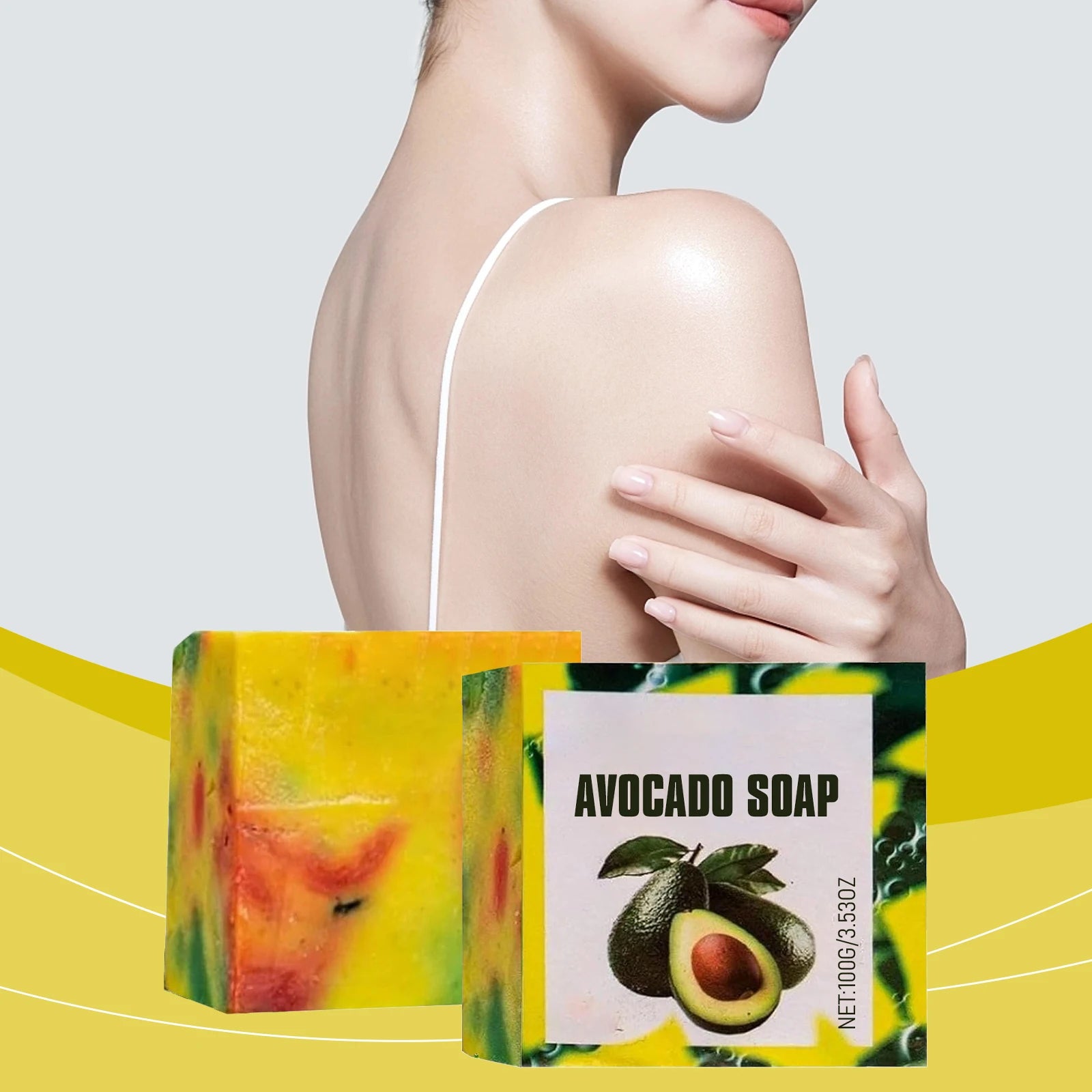 Avocado Moisturizing Soap – Deep Pore Cleansing & Keratin Care Moisturizing Bar Soap Zpaxo 2x100g 100g