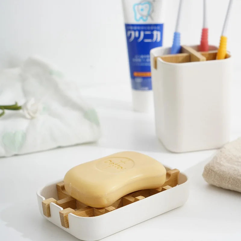 Bamboo Soap Dish – Eco-Friendly Draining Wooden Holder & Tray Bamboo Soap Dish Zpaxo