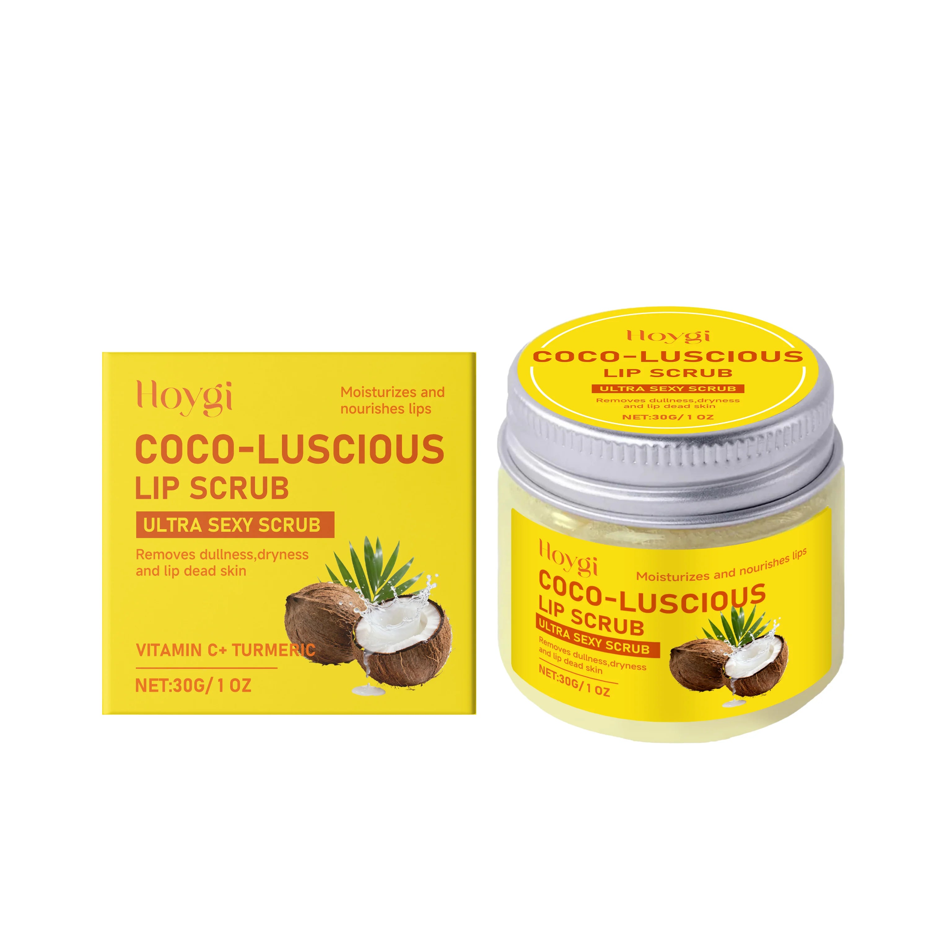 3-in-1 Lip Care Set Turmeric Nourishing Lip Balm Exfoliating Coconut Scrub & Hydrating Plumping Serum for Soft Smooth Lips Zpaxo Lip Scrub