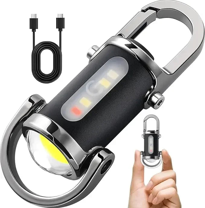 ESMARTER 800-Lumen EDC Keychain Flashlight – 7 Modes USB-C
