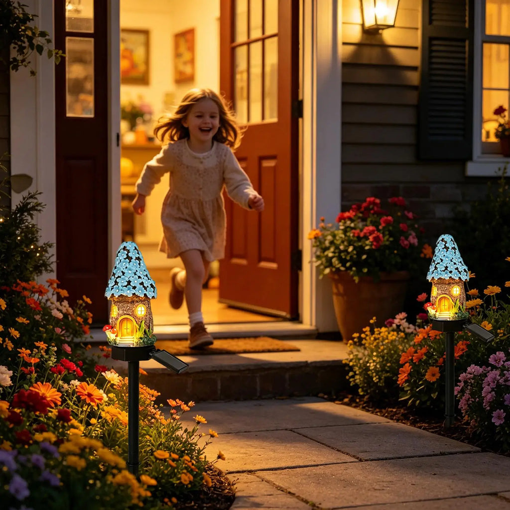 Solar Mushroom Lights Outside Auto Off Pathway Lamp Fairy Houses